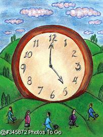 People w/ large clock